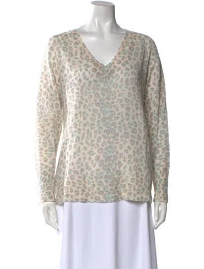 Pre-owned 360cashmere Cashmere Animal Print Sweater In Neutral
