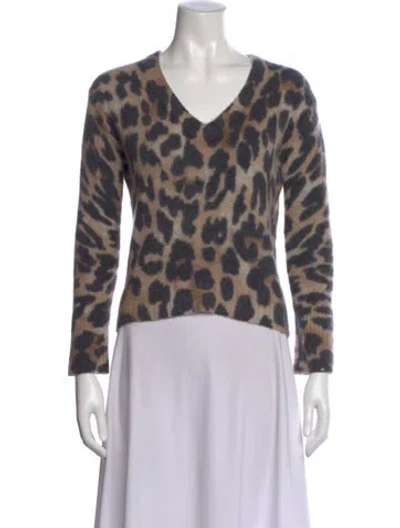 Pre-owned 360cashmere Cashmere Animal Print Sweater In Neutral