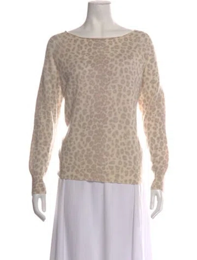 Pre-owned 360cashmere Cashmere Animal Print Sweater In Neutrals