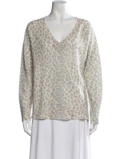 Pre-owned 360cashmere Cashmere Animal Print Sweater In Neutrals