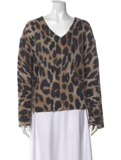 Pre-owned 360cashmere Cashmere Animal Print Sweater In Neutrals