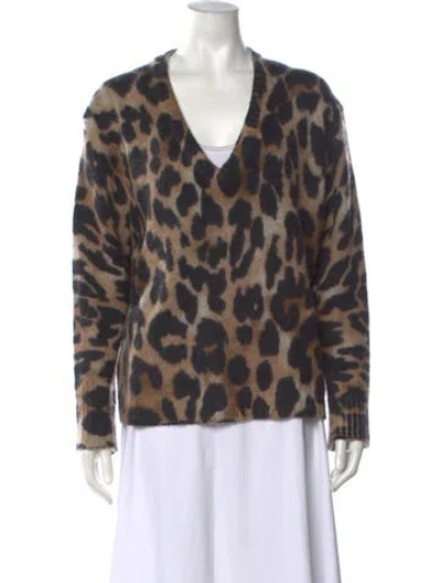 Pre-owned 360cashmere Cashmere Animal Print Sweater In Neutrals