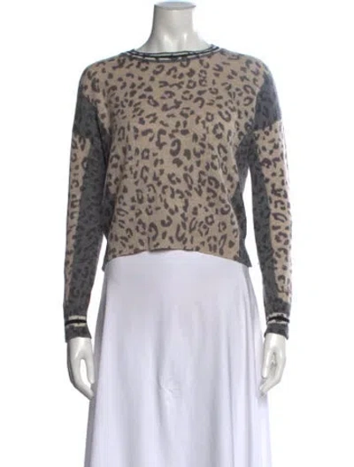 Pre-owned 360cashmere Cashmere Animal Print Sweater In Neutrals