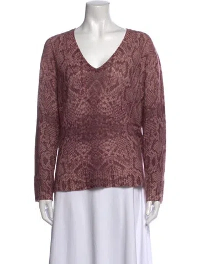 Pre-owned 360cashmere Cashmere Animal Print Sweater In Pink