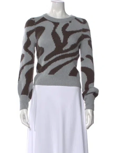 Pre-owned 360cashmere Cashmere Animal Print Sweater In White