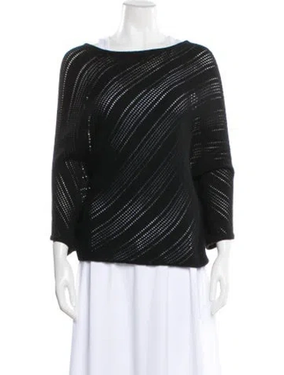 Pre-owned 360cashmere Cashmere Bateau Neckline Sweater In Black
