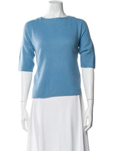 Pre-owned 360cashmere Cashmere Bateau Neckline Sweater In Blue