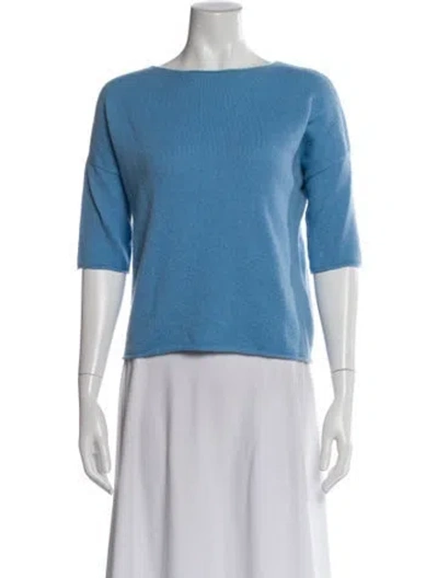 Pre-owned 360cashmere Cashmere Bateau Neckline Sweater In Blue
