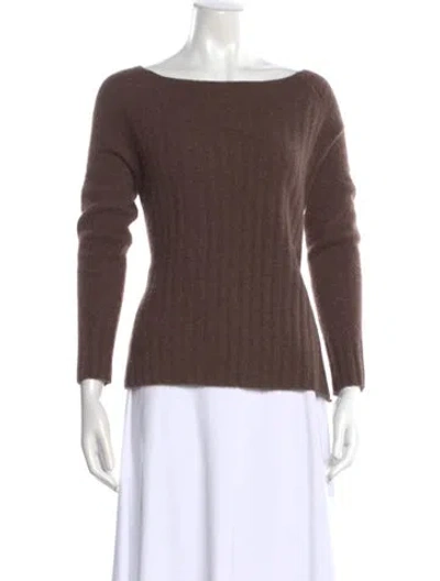 Pre-owned 360cashmere Cashmere Bateau Neckline Sweater In Brown