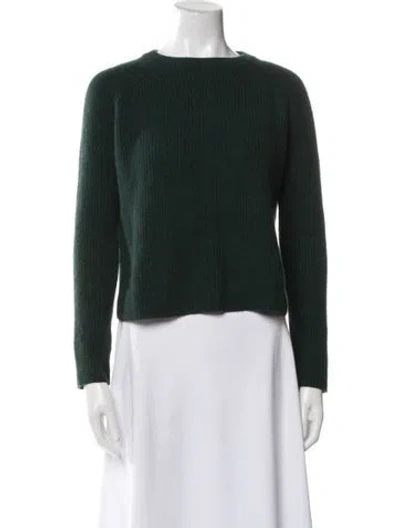 Pre-owned 360cashmere Cashmere Bateau Neckline Sweater In Green