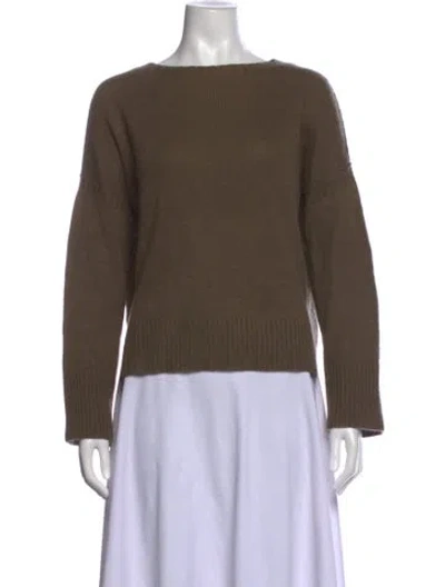 Pre-owned 360cashmere Cashmere Bateau Neckline Sweater In Green