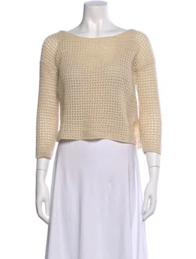 Pre-owned 360cashmere Cashmere Bateau Neckline Sweater In Neutral