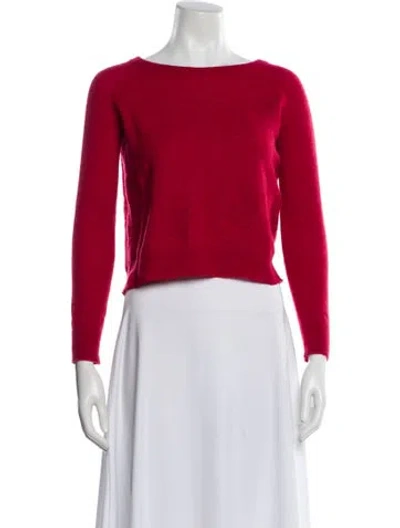 Pre-owned 360cashmere Cashmere Bateau Neckline Sweater In Red