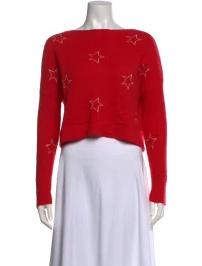 Pre-owned 360cashmere Cashmere Bateau Neckline Sweater In Red