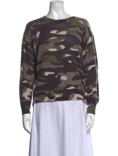 Pre-owned 360cashmere Cashmere Camouflage Print Sweater In Green