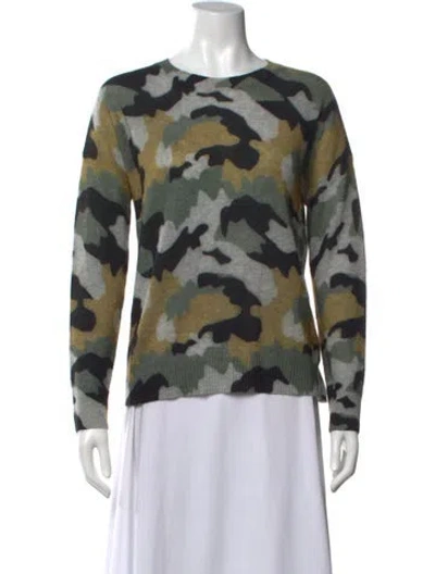 Pre-owned 360cashmere Cashmere Camouflage Print Sweater In Green/grey