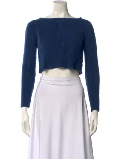 Pre-owned 360cashmere Cashmere Colorblock Pattern Sweater In Blue