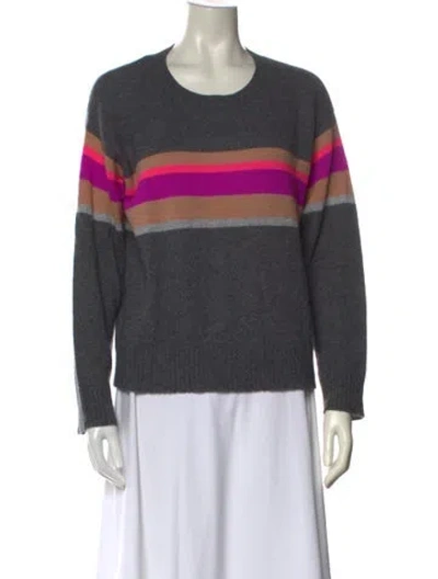 Pre-owned 360cashmere Cashmere Colorblock Pattern Sweater In Gray