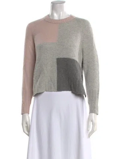Pre-owned 360cashmere Cashmere Colorblock Pattern Sweater In Gray