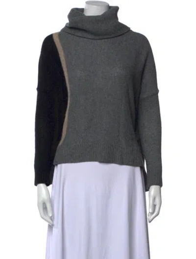 Pre-owned 360cashmere Cashmere Colorblock Pattern Sweater In Grey