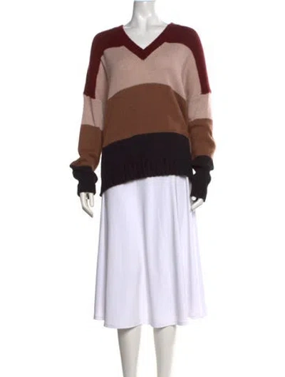 Pre-owned 360cashmere Cashmere Colorblock Pattern Sweater In Neutrals