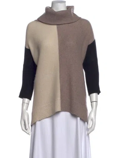 Pre-owned 360cashmere Cashmere Colorblock Pattern Sweater In Neutrals