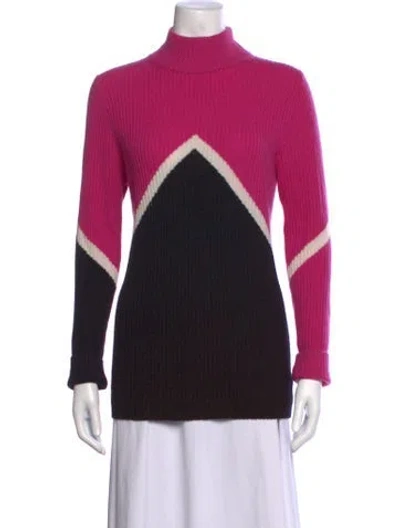 Pre-owned 360cashmere Cashmere Colorblock Pattern Sweater In Pink