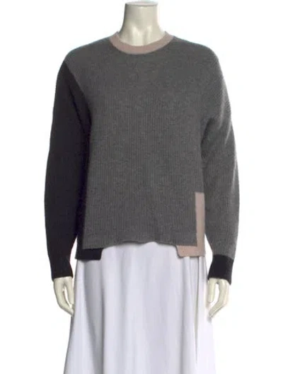 Pre-owned 360cashmere Cashmere Crew Neck Sweater In Gray