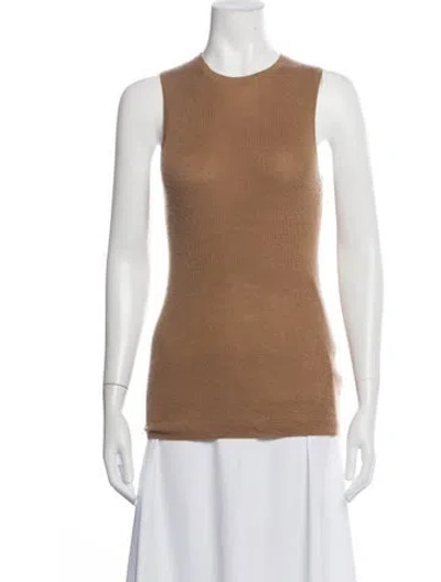 Pre-owned 360cashmere Cashmere Crew Neck Top In Brown