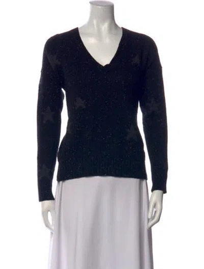 Pre-owned 360cashmere Cashmere Graphic Print Sweater In Black