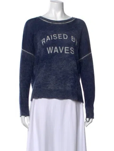 Pre-owned 360cashmere Cashmere Graphic Print Sweater In Blue