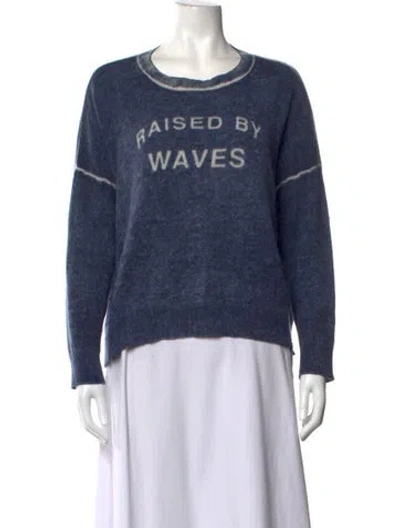 Pre-owned 360cashmere Cashmere Graphic Print Sweater In Blue