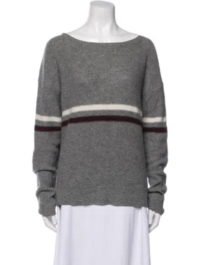 Pre-owned 360cashmere Cashmere Graphic Print Sweater In Gray