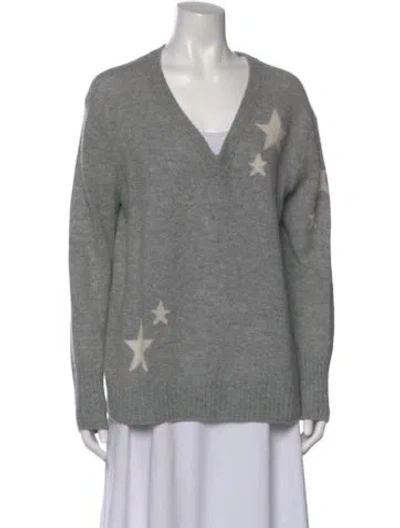Pre-owned 360cashmere Cashmere Graphic Print Sweater In Gray