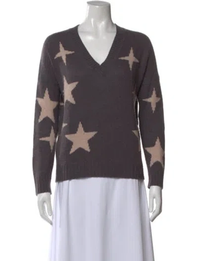 Pre-owned 360cashmere Cashmere Graphic Print Sweater In Gray
