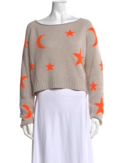 Pre-owned 360cashmere Cashmere Graphic Print Sweater In Grey