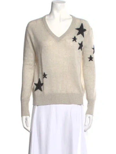 Pre-owned 360cashmere Cashmere Graphic Print Sweater In Neutrals