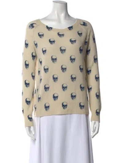 Pre-owned 360cashmere Cashmere Graphic Print Sweater In Neutrals