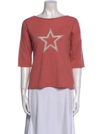 Pre-owned 360cashmere Cashmere Graphic Print Sweater In Pink