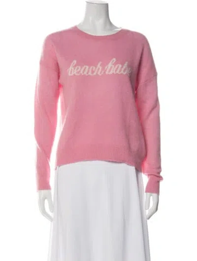 Pre-owned 360cashmere Cashmere Graphic Print Sweater In Pink