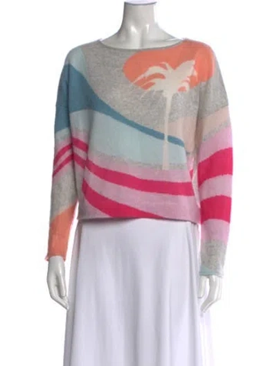 Pre-owned 360cashmere Cashmere Graphic Print Sweater In Pink