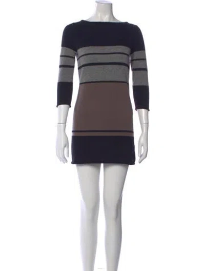 Pre-owned 360cashmere Cashmere Mini Dress In Blue