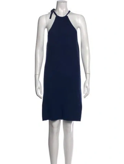 Pre-owned 360cashmere Cashmere Mini Dress In Blue