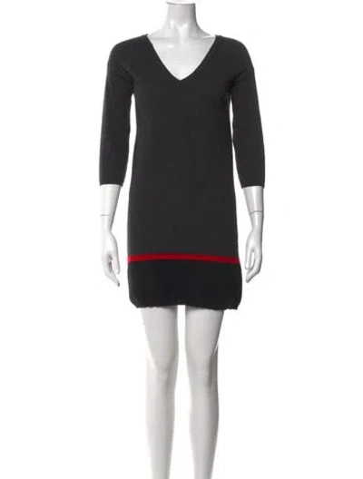 Pre-owned 360cashmere Cashmere Mini Dress In Grey