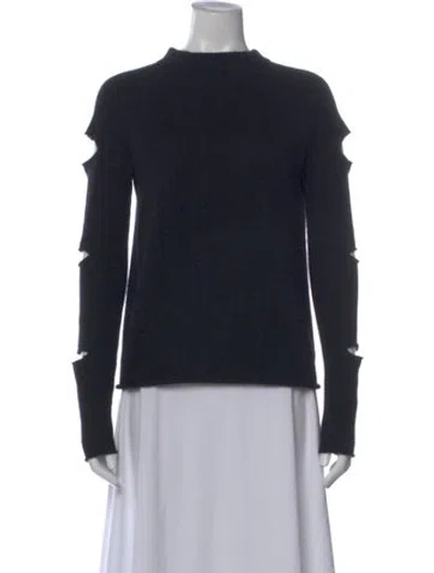 Pre-owned 360cashmere Cashmere Mock Neck Sweater In Black