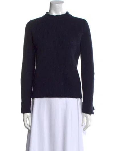 Pre-owned 360cashmere Cashmere Mock Neck Sweater In Blue