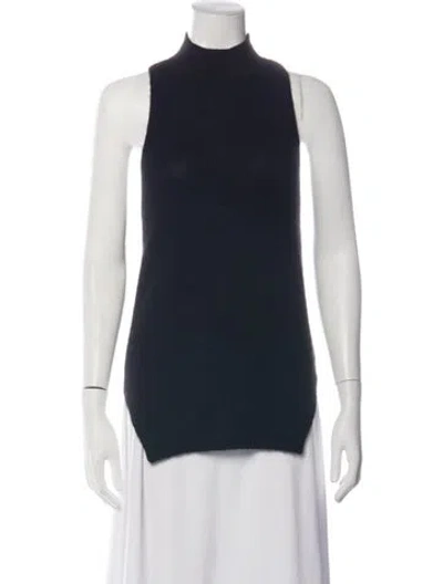 Pre-owned 360cashmere Cashmere Mock Neck Sweater In Blue