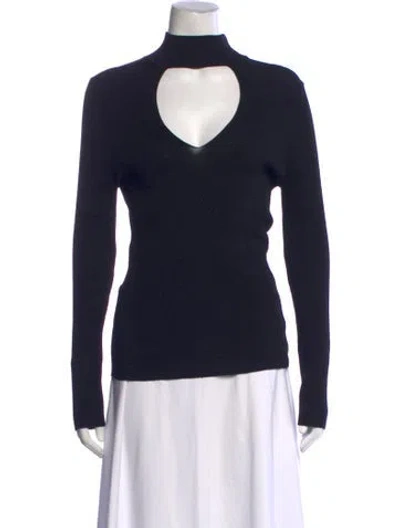 Pre-owned 360cashmere Cashmere Mock Neck Sweater In Blue