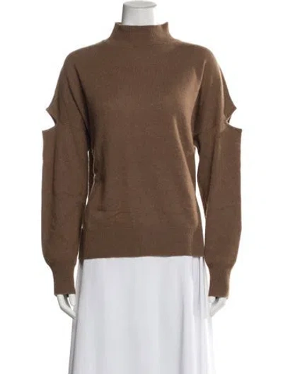 Pre-owned 360cashmere Cashmere Mock Neck Sweater In Brown