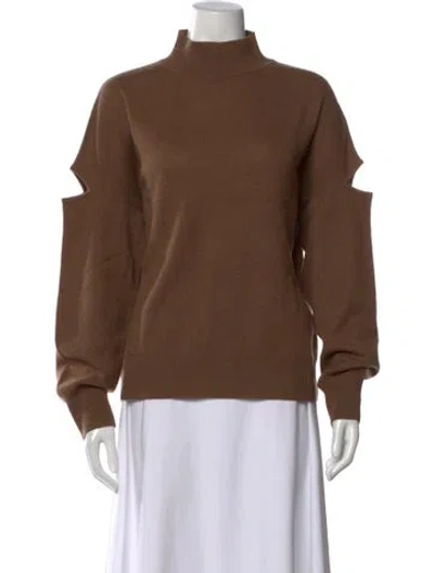 Pre-owned 360cashmere Cashmere Mock Neck Sweater In Brown